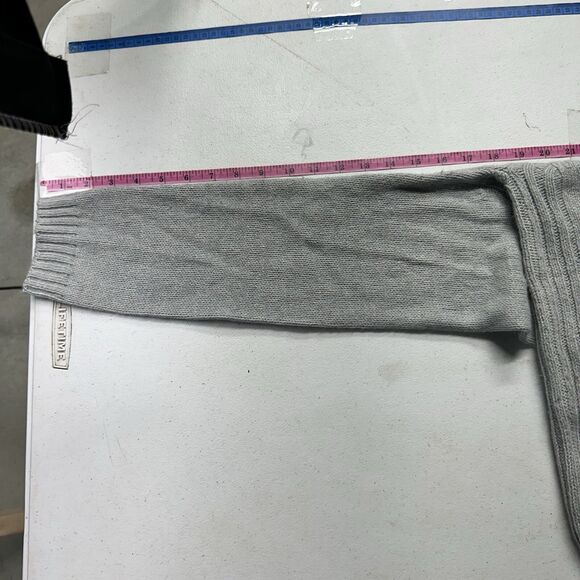 Woolrich Women's Cozy Ribbed Cable Knit Sweater M Grey Light Blue Wool Cashmere - Picture 14 of 16